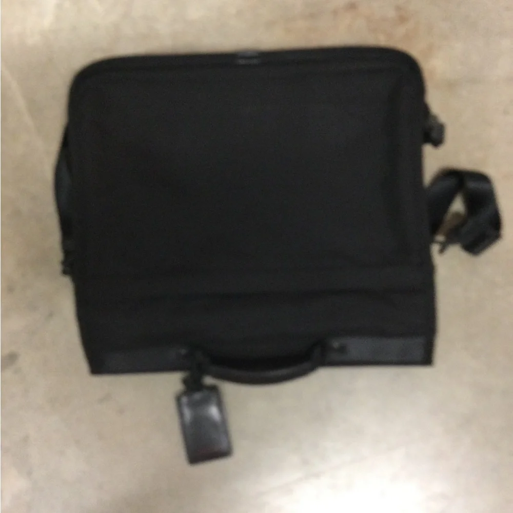 Men's Black Messenger Briefcase with Adjustable Strap